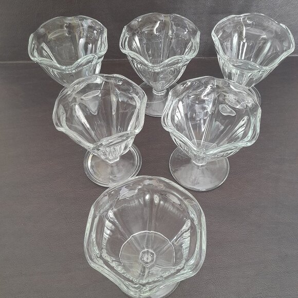 VTG Sundae/Ice Cream Pedestal Dishes, Set of 6 - Picture 1 of 3